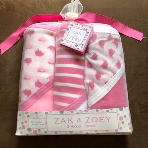 Zak & Zoey Infant Hooded Bath Towels, 3 Pack